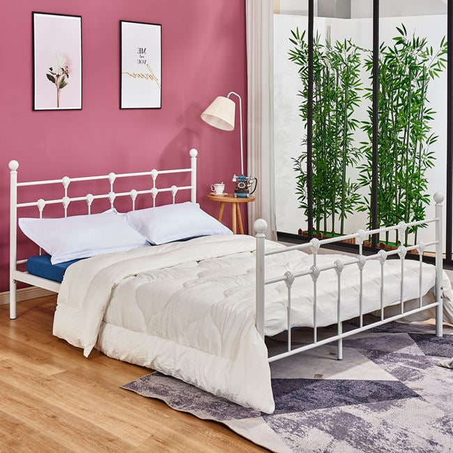 ΚΡΕΒΑΤΙ ΜΕΤΑΛΛΙΚΟ JACINDA 150x200 εκ. ΛΕΥΚΟ ΧΡΩΜΑ HM575.02 - Pakobazaar