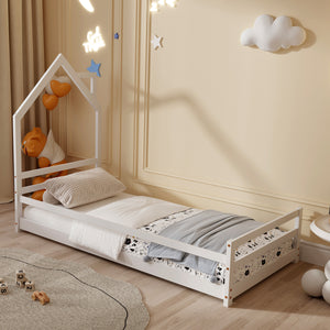 ΚΡΕΒΑΤΙ ΠΑΙΔΙΚΟ HOUSER HM676.03 τ.MONTESSORI ΞΥΛΟ ΠΕΥΚΟ ΛΕΥΚΟ- 190x90εκ - Pakobazaar