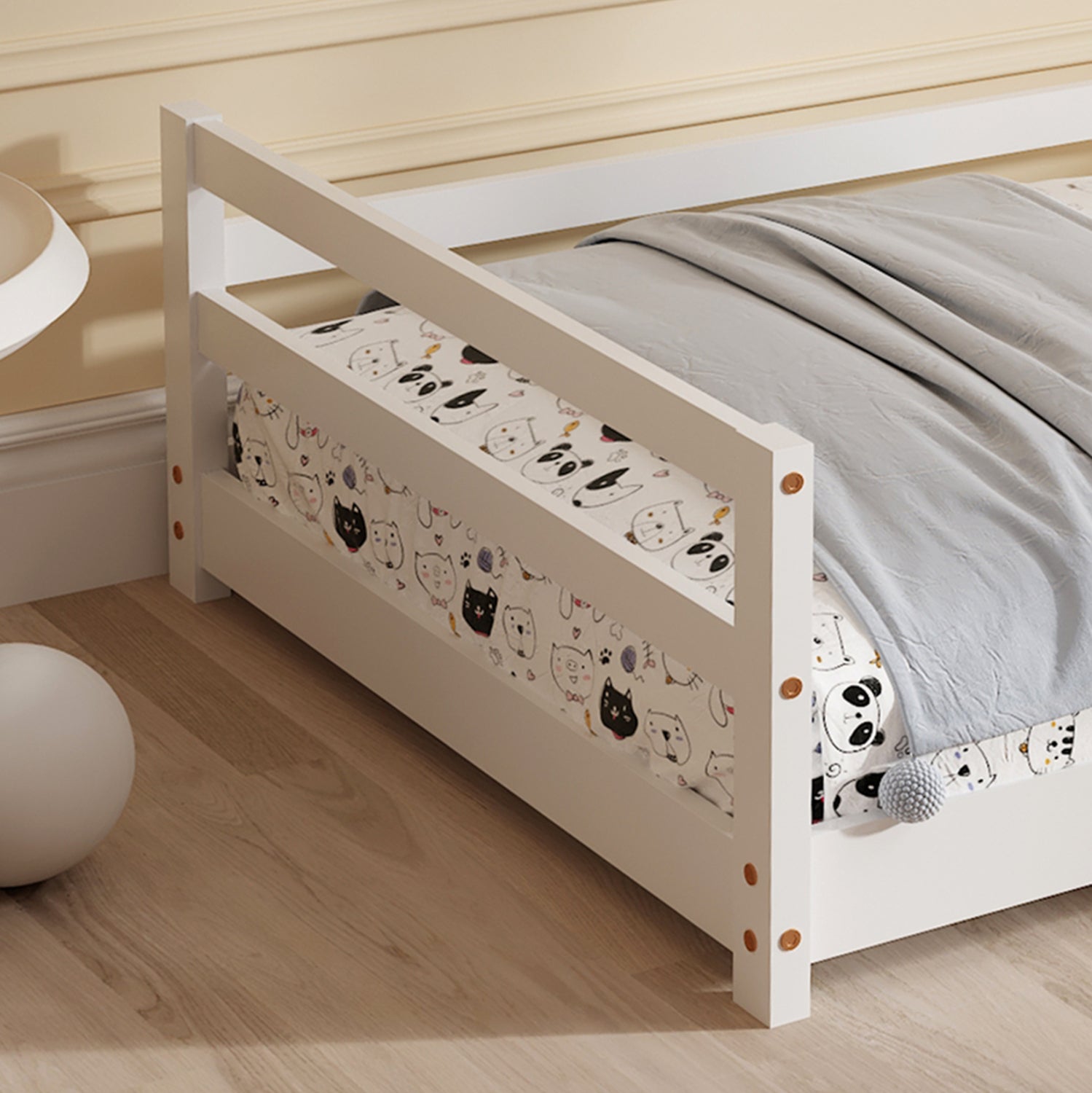 ΚΡΕΒΑΤΙ ΠΑΙΔΙΚΟ HOUSER HM676.03 τ.MONTESSORI ΞΥΛΟ ΠΕΥΚΟ ΛΕΥΚΟ- 190x90εκ - Pakobazaar