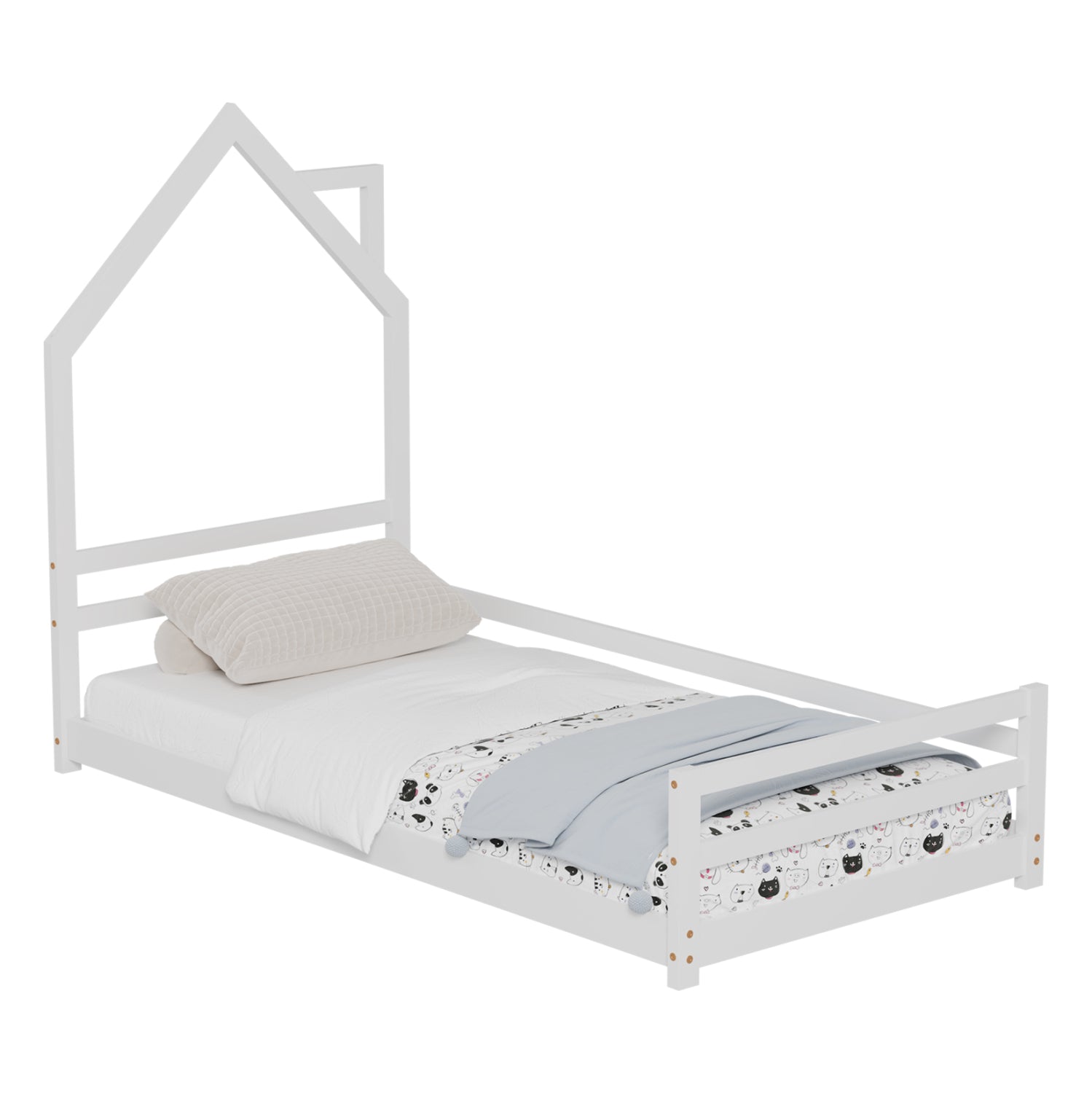 ΚΡΕΒΑΤΙ ΠΑΙΔΙΚΟ HOUSER HM676.03 τ.MONTESSORI ΞΥΛΟ ΠΕΥΚΟ ΛΕΥΚΟ- 190x90εκ - Pakobazaar