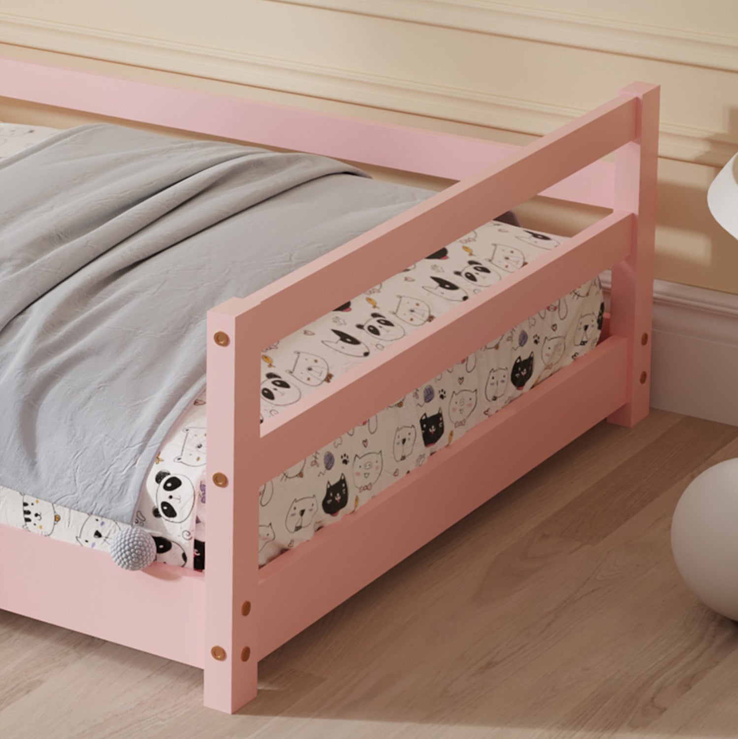 ΚΡΕΒΑΤΙ ΠΑΙΔΙΚΟ HOUSER HM676.06 τ.MONTESSORI ΞΥΛΟ ΠΕΥΚΟ ΡΟΖ- 190x90εκ - Pakobazaar