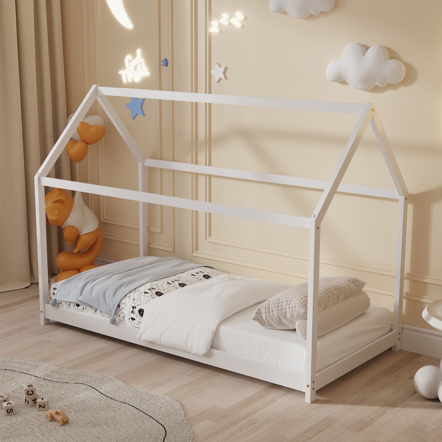 ΚΡΕΒΑΤΙ ΠΑΙΔΙΚΟ PEPE HM677.03 τ.MONTESSORI ΞΥΛΟ ΠΕΥΚΟ ΛΕΥΚΟ- 190x90εκ - Pakobazaar