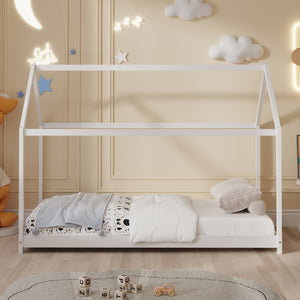 ΚΡΕΒΑΤΙ ΠΑΙΔΙΚΟ PEPE HM677.03 τ.MONTESSORI ΞΥΛΟ ΠΕΥΚΟ ΛΕΥΚΟ- 190x90εκ - Pakobazaar