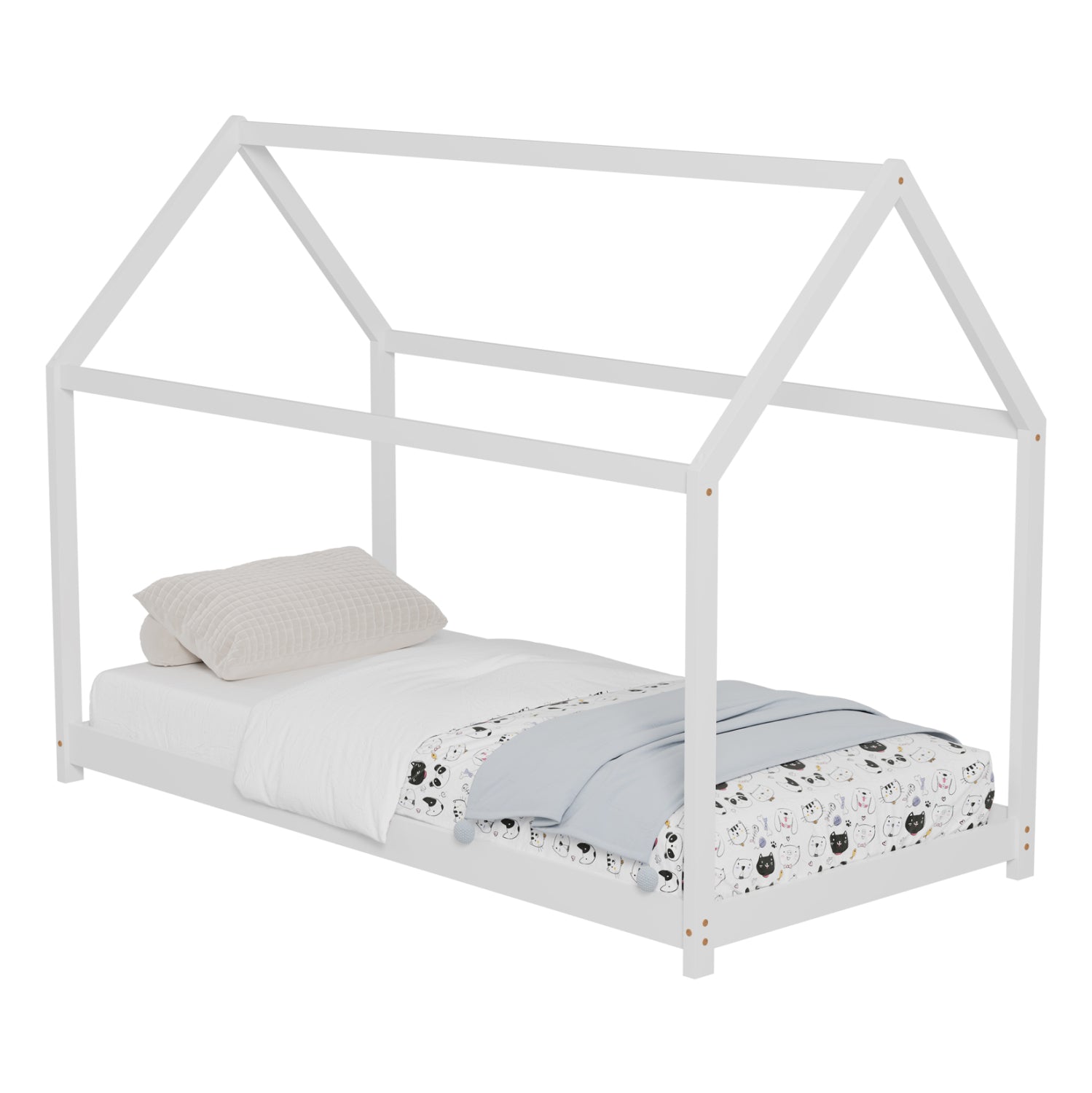 ΚΡΕΒΑΤΙ ΠΑΙΔΙΚΟ PEPE HM677.03 τ.MONTESSORI ΞΥΛΟ ΠΕΥΚΟ ΛΕΥΚΟ- 190x90εκ - Pakobazaar