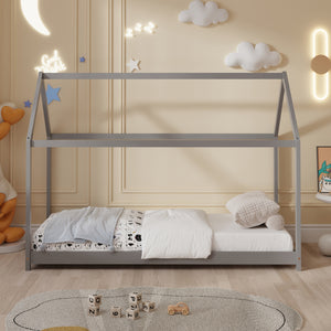 ΚΡΕΒΑΤΙ ΠΑΙΔΙΚΟ PEPE HM677.05 τ.MONTESSORI ΞΥΛΟ ΠΕΥΚΟ ΓΚΡΙ- 190x90εκ - Pakobazaar