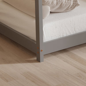 ΚΡΕΒΑΤΙ ΠΑΙΔΙΚΟ PEPE HM677.05 τ.MONTESSORI ΞΥΛΟ ΠΕΥΚΟ ΓΚΡΙ- 190x90εκ - Pakobazaar