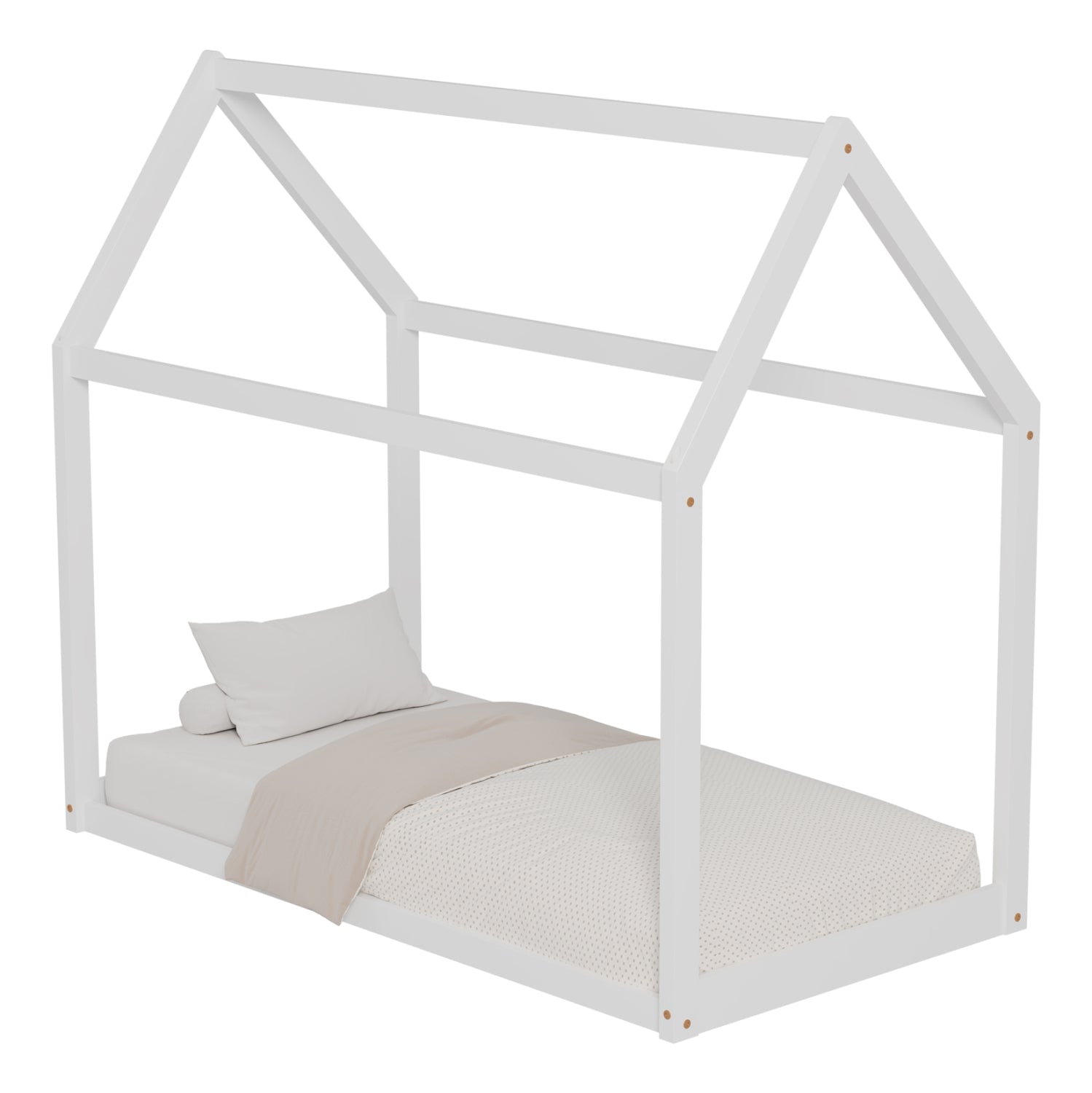 ΚΡΕΒΑΤΙ ΠΑΙΔΙΚΟ PEPE HM678.03 τ.MONTESSORI ΞΥΛΟ ΠΕΥΚΟ ΛΕΥΚΟ- 140x70εκ - Pakobazaar