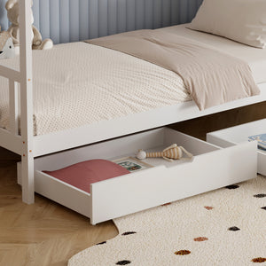 ΚΡΕΒΑΤΙ ΠΑΙΔΙΚΟ KLARICE HM680.03 τ.MONTESSORI-2 ΣΥΡΤΑΡΙΑ-ΞΥΛΟ ΠΕΥΚΟΥ ΛΕΥΚΟ-190x90εκ - Pakobazaar