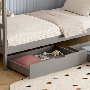 ΚΡΕΒΑΤΙ ΠΑΙΔΙΚΟ KLARICE HM680.05 τ.MONTESSORI-2 ΣΥΡΤΑΡΙΑ- ΞΥΛΟ ΠΕΥΚΟΥ ΓΚΡΙ-190x90εκ - Pakobazaar