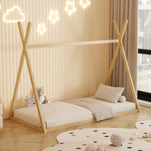 ΚΡΕΒΑΤΙ ΠΑΙΔΙΚΟ MUNK HM681.01 τ.MONTESSORI ΜΑΣΙΦ ΞΥΛΟ ΠΕΥΚΟΥ ΦΥΣΙΚΟ- 190x90εκ - Pakobazaar