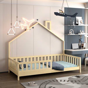 ΚΡΕΒΑΤΙ ΠΑΙΔΙΚΟ HOUSER HM740.01 τ.MONTESSORI ΞΥΛΟ ΠΕΥΚΟ ΦΥΣΙΚΟ--ΓΙΑ 190x90εκ - Pakobazaar