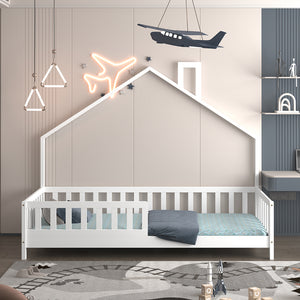 ΚΡΕΒΑΤΙ ΠΑΙΔΙΚΟ HOUSER HM740.03 τ.MONTESSORI ΞΥΛΟ ΠΕΥΚΟ ΛΕΥΚΟ--ΓΙΑ 190x90εκ - Pakobazaar