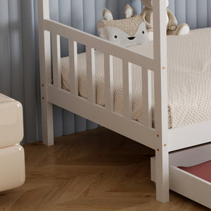 ΚΡΕΒΑΤΙ ΠΑΙΔΙΚΟ ΜΕ ΣΤΡΩΜΑ KLARICE HM21305.01 ΞΥΛΟ ΠΕΥΚΟΥ ΣΕ ΛΕΥΚΟ--ΣΤΡΩΜΑ 90x190εκ - Pakobazaar