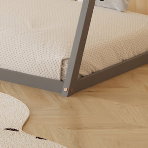 ΚΡΕΒΑΤΙ ΠΑΙΔΙΚΟ ΜΕ ΣΤΡΩΜΑ MUNK HM21306.02 ΞΥΛΟ ΠΕΥΚΟΥ ΣΕ ΓΚΡΙ--ΣΤΡΩΜΑ 90x190εκ - Pakobazaar