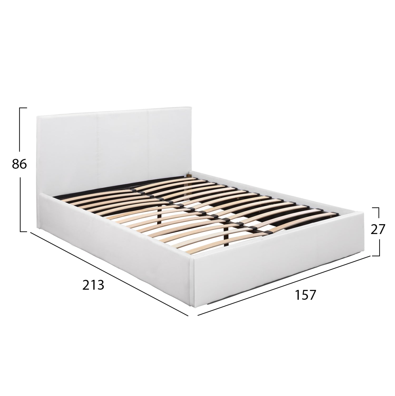ΚΡΕΒΑΤΙ BOBBI PU ΛΕΥΚΟ ΜΕ ΑΠΟΘΗΚΕΥΤΙΚΟ ΧΩΡΟ 150x200 εκ. HM554.01 - Pakobazaar