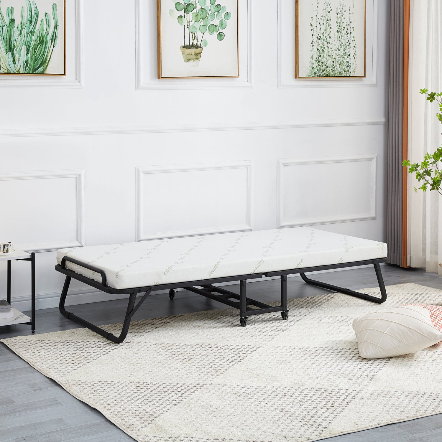 ΚΡΕΒΑΤΙ-ΡΑΝΤΖΟ ΜΕ ΣΤΡΩΜΑ NETTI HM691.01 ΜΕΤΑΛΛΙΚΟ ΜΑΥΡΟ ΜΑΤ 190x76x30Υεκ. - Pakobazaar