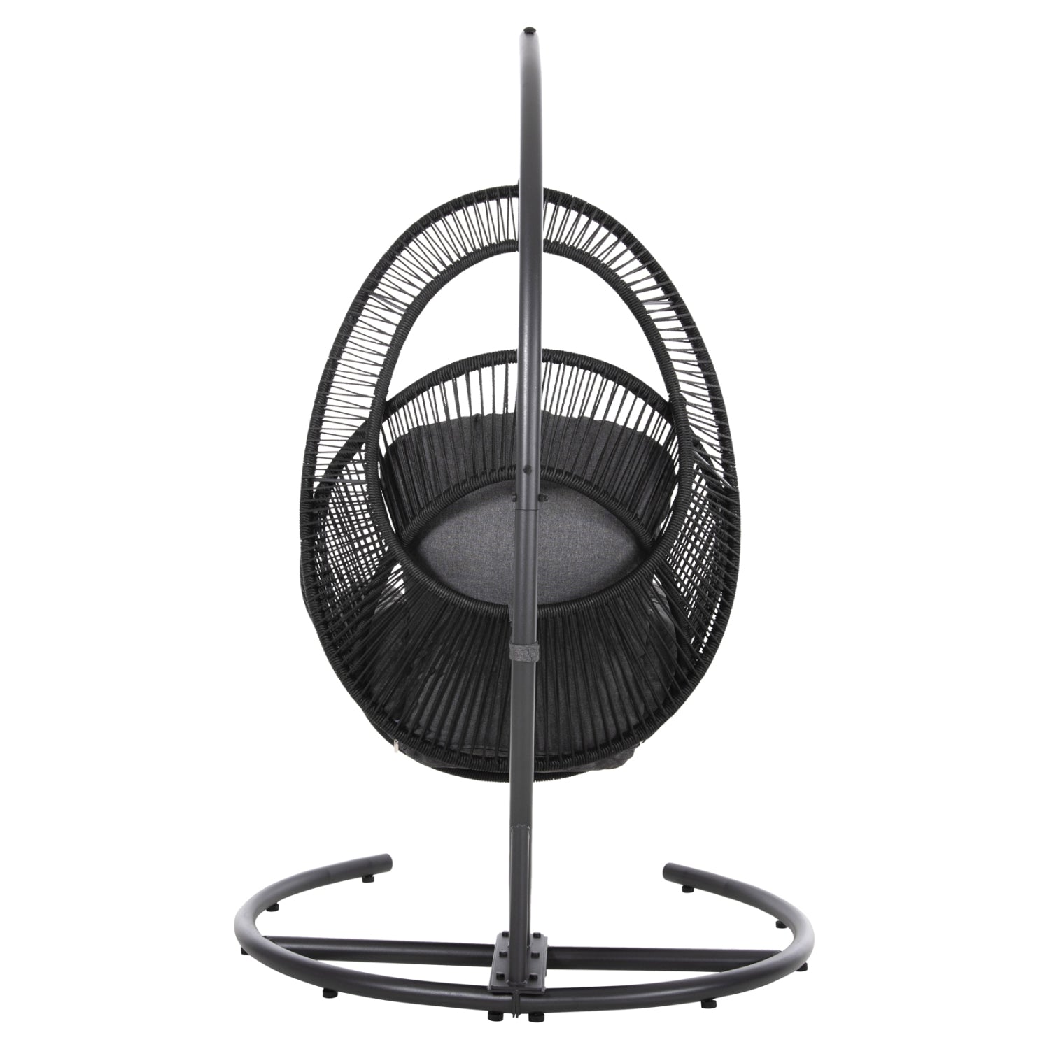 ΚΡΕΜΑΣΤΗ ΦΩΛΙΑ RULER HM6083 ΜΑΥΡΟ ΜΕΤΑΛΛΟ ΚΑΙ ΣΥΝΘ.RATTAN-ΓΚΡΙ ΜΑΞΙΛΑΡΙ 120x110x190Υ - Pakobazaar