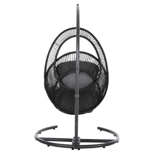 ΚΡΕΜΑΣΤΗ ΦΩΛΙΑ RULER HM6083 ΜΑΥΡΟ ΜΕΤΑΛΛΟ ΚΑΙ ΣΥΝΘ.RATTAN-ΓΚΡΙ ΜΑΞΙΛΑΡΙ 120x110x190Υ - Pakobazaar