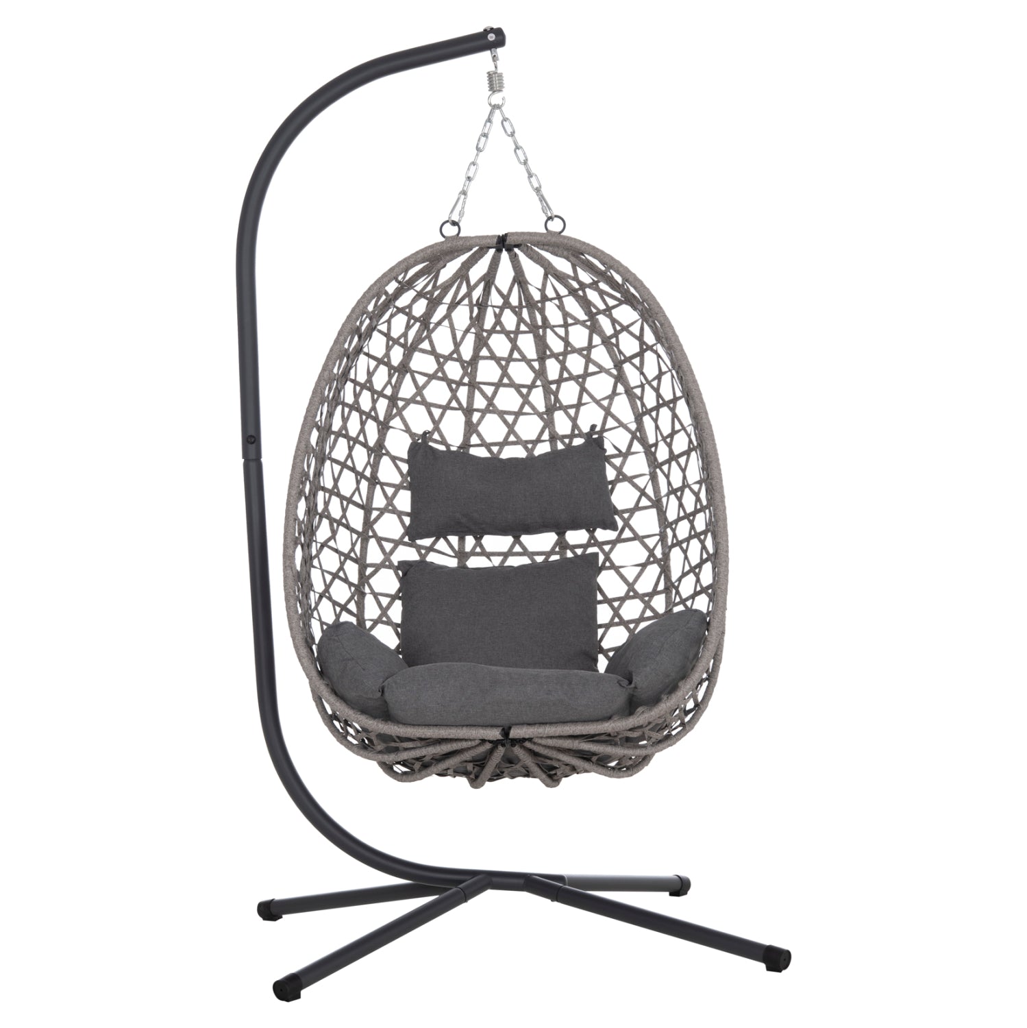 ΚΡΕΜΑΣΤΗ ΦΩΛΙΑ NESTA HM6468.01 ΓΚΡΙ ΜΕΤΑΛΛΟ & P.E.RATTAN 100x100x190Υεκ. - Pakobazaar