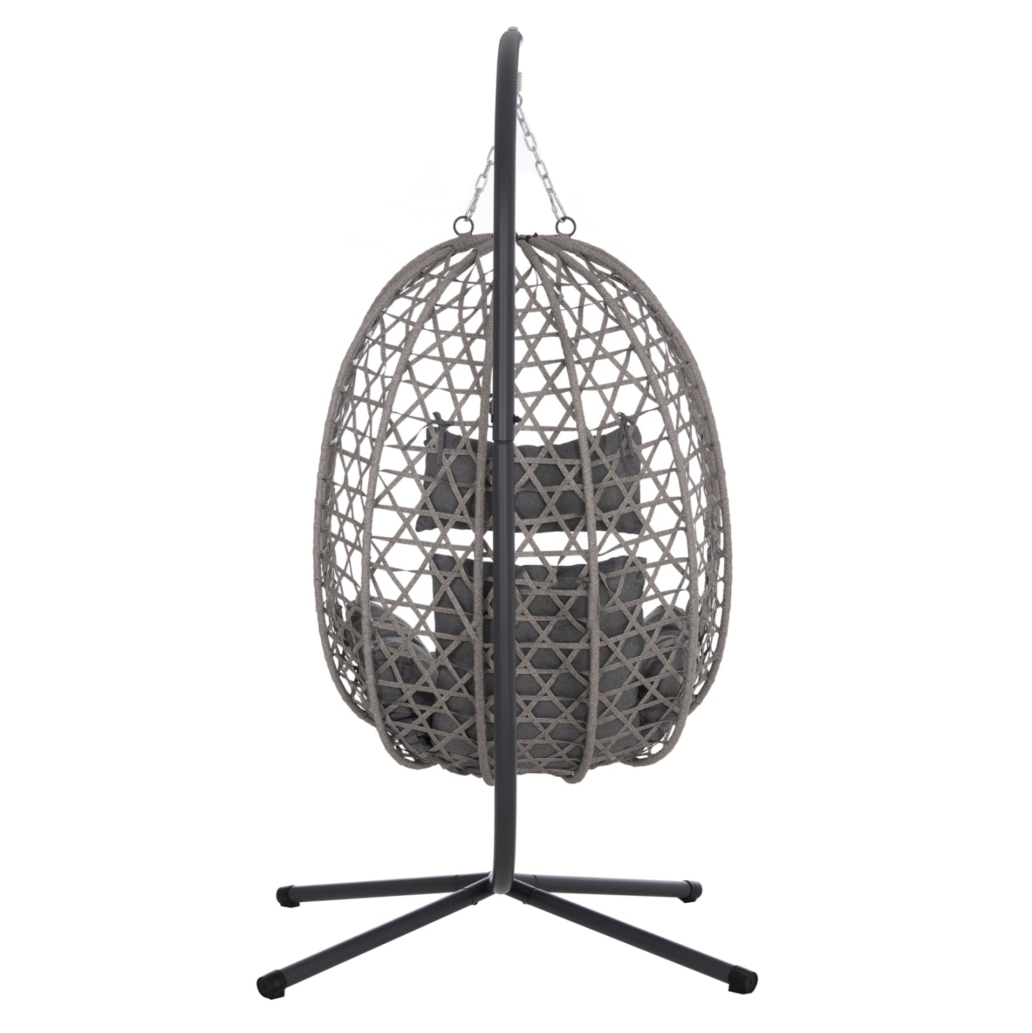 ΚΡΕΜΑΣΤΗ ΦΩΛΙΑ NESTA HM6468.01 ΓΚΡΙ ΜΕΤΑΛΛΟ & P.E.RATTAN 100x100x190Υεκ. - Pakobazaar