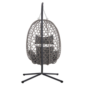 ΚΡΕΜΑΣΤΗ ΦΩΛΙΑ NESTA HM6468.01 ΓΚΡΙ ΜΕΤΑΛΛΟ & P.E.RATTAN 100x100x190Υεκ. - Pakobazaar