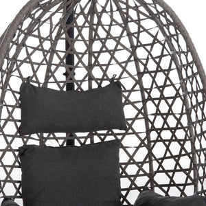 ΚΡΕΜΑΣΤΗ ΦΩΛΙΑ NESTA HM6468.01 ΓΚΡΙ ΜΕΤΑΛΛΟ & P.E.RATTAN 100x100x190Υεκ. - Pakobazaar