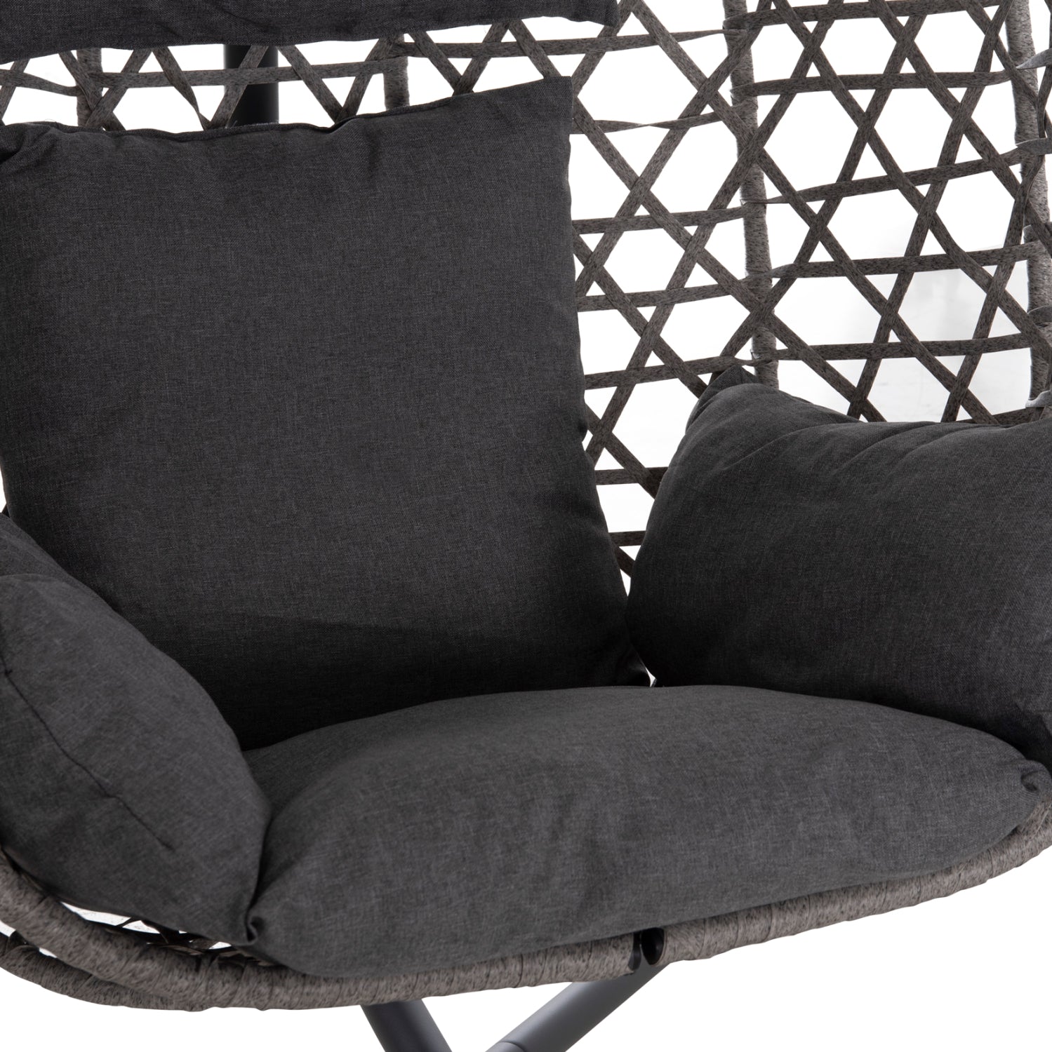 ΚΡΕΜΑΣΤΗ ΦΩΛΙΑ NESTA HM6468.01 ΓΚΡΙ ΜΕΤΑΛΛΟ & P.E.RATTAN 100x100x190Υεκ. - Pakobazaar