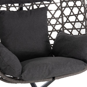 ΚΡΕΜΑΣΤΗ ΦΩΛΙΑ NESTA HM6468.01 ΓΚΡΙ ΜΕΤΑΛΛΟ & P.E.RATTAN 100x100x190Υεκ. - Pakobazaar