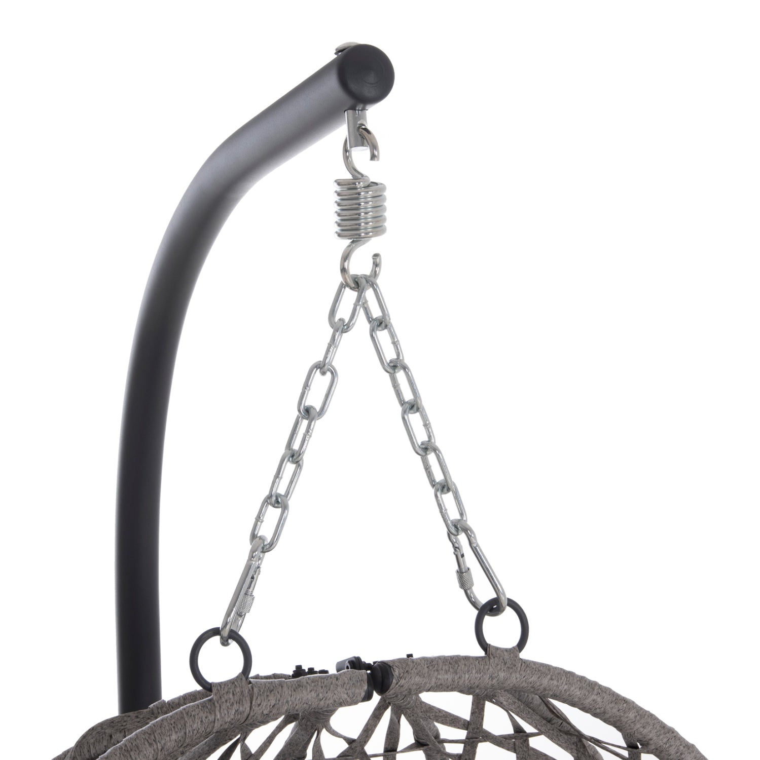 ΚΡΕΜΑΣΤΗ ΦΩΛΙΑ NESTA HM6468.01 ΓΚΡΙ ΜΕΤΑΛΛΟ & P.E.RATTAN 100x100x190Υεκ. - Pakobazaar