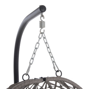 ΚΡΕΜΑΣΤΗ ΦΩΛΙΑ NESTA HM6468.01 ΓΚΡΙ ΜΕΤΑΛΛΟ & P.E.RATTAN 100x100x190Υεκ. - Pakobazaar