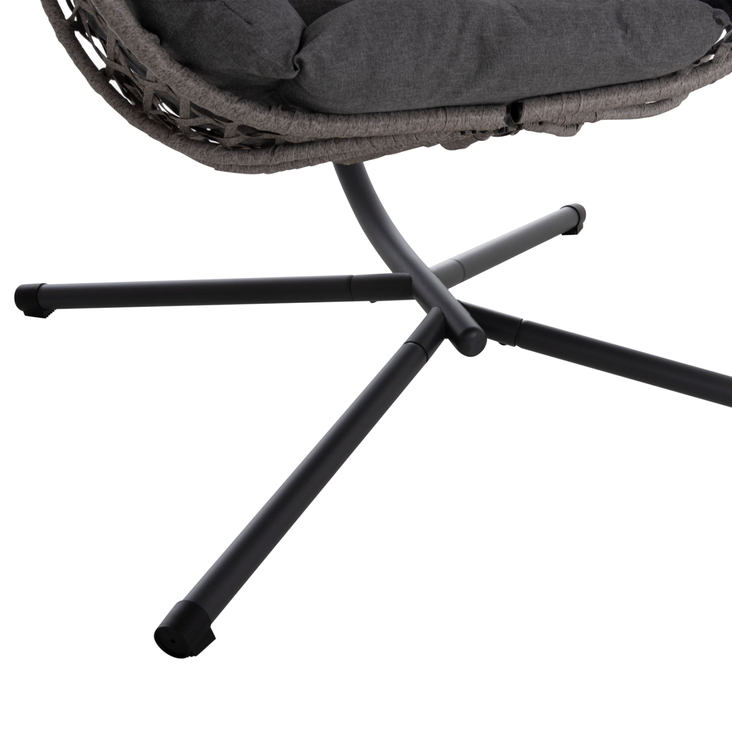 ΚΡΕΜΑΣΤΗ ΦΩΛΙΑ NESTA HM6468.01 ΓΚΡΙ ΜΕΤΑΛΛΟ & P.E.RATTAN 100x100x190Υεκ. - Pakobazaar