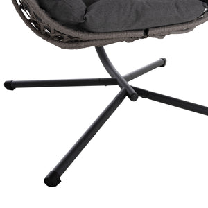ΚΡΕΜΑΣΤΗ ΦΩΛΙΑ NESTA HM6468.01 ΓΚΡΙ ΜΕΤΑΛΛΟ & P.E.RATTAN 100x100x190Υεκ. - Pakobazaar