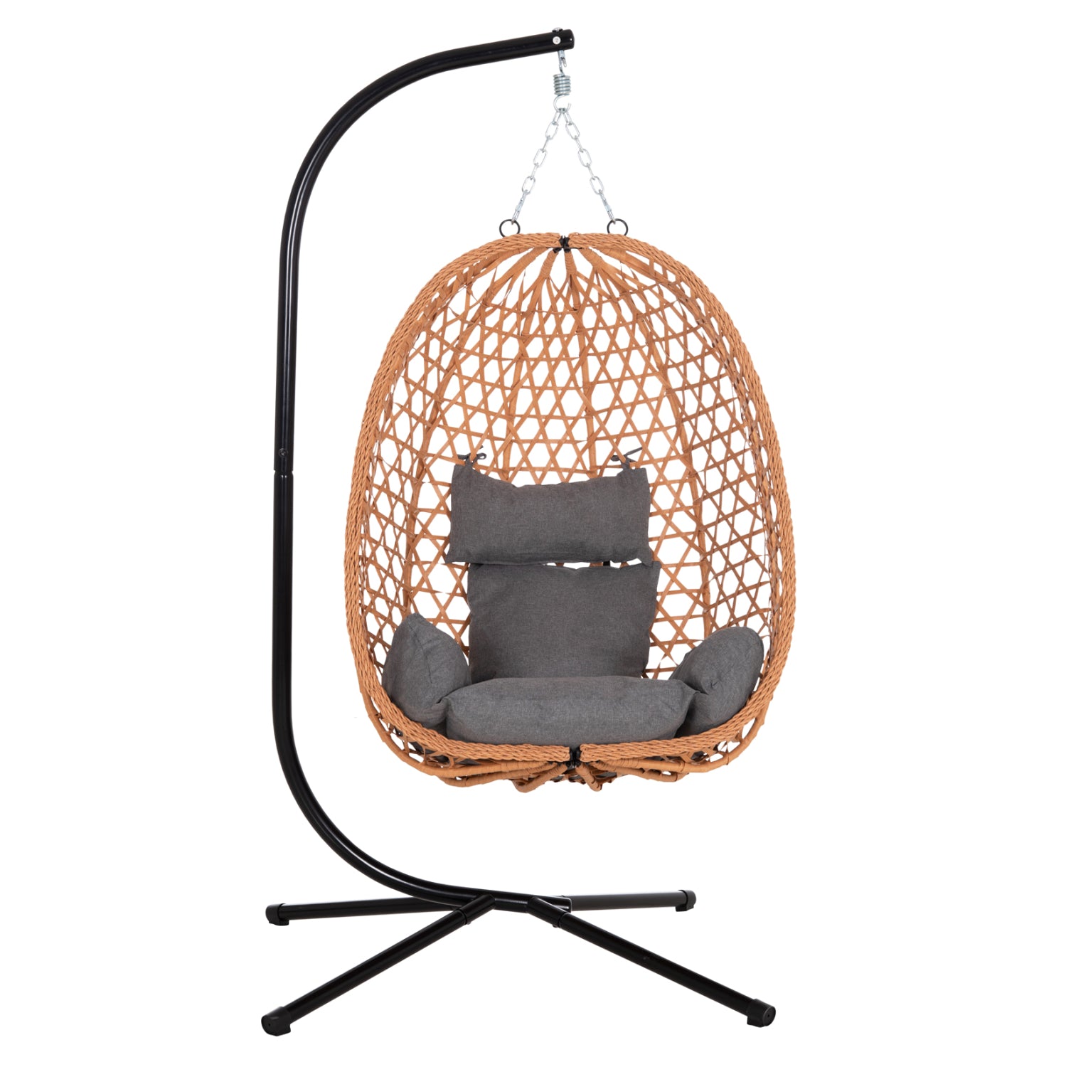 ΚΡΕΜΑΣΤΗ ΦΩΛΙΑ NESTA HM6468.05 ΜΑΥΡΟ ΜΕΤΑΛΛΟ--ΚΑΦΕ P.E.RATTAN 100x100x190Υεκ. - Pakobazaar