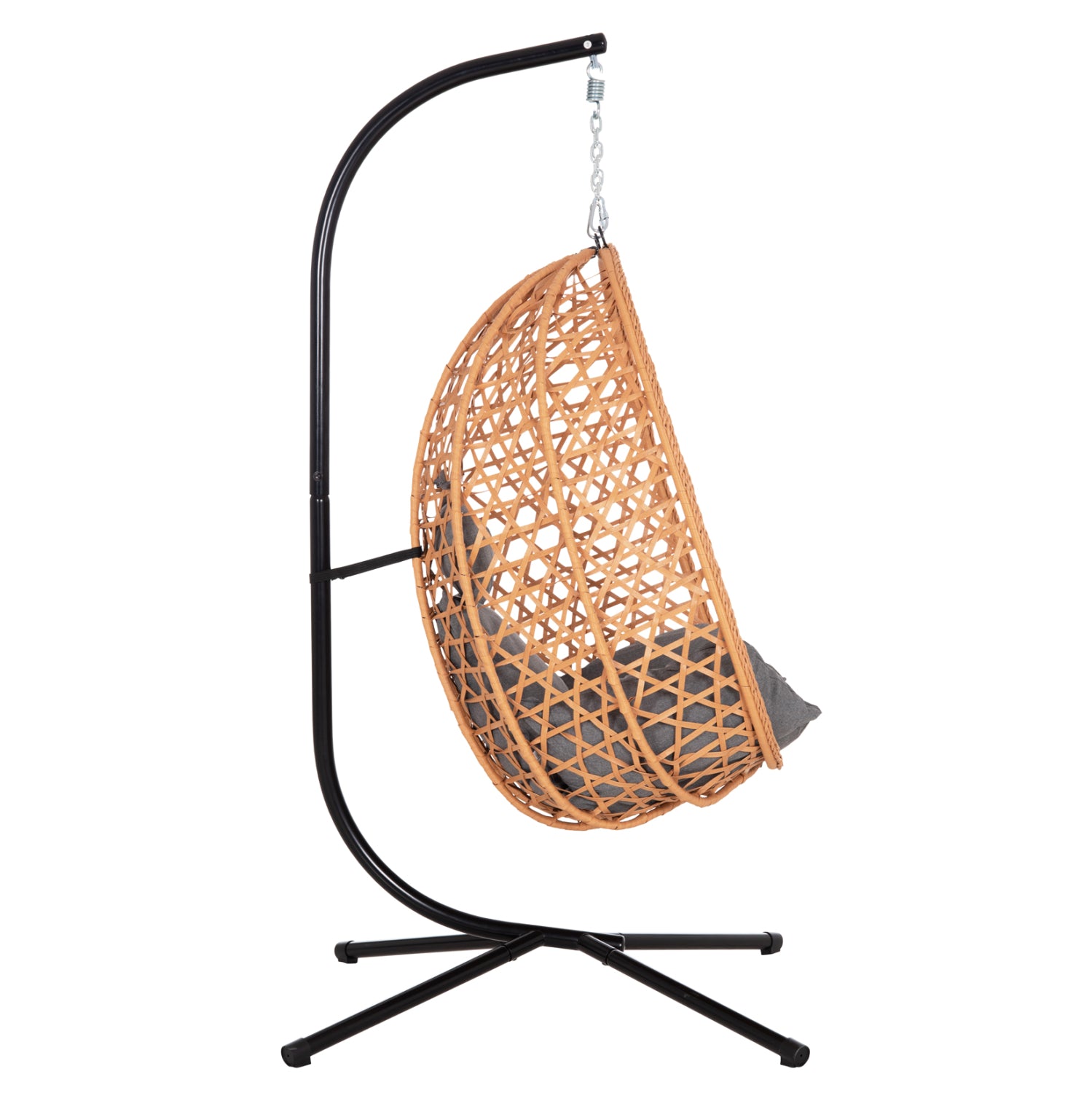 ΚΡΕΜΑΣΤΗ ΦΩΛΙΑ NESTA HM6468.05 ΜΑΥΡΟ ΜΕΤΑΛΛΟ--ΚΑΦΕ P.E.RATTAN 100x100x190Υεκ. - Pakobazaar