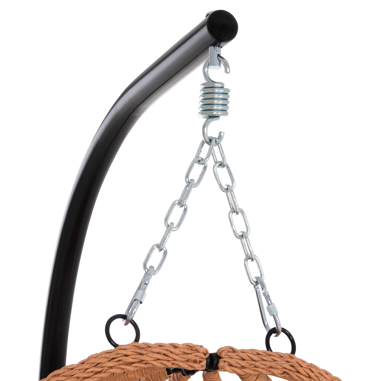 ΚΡΕΜΑΣΤΗ ΦΩΛΙΑ NESTA HM6468.05 ΜΑΥΡΟ ΜΕΤΑΛΛΟ--ΚΑΦΕ P.E.RATTAN 100x100x190Υεκ. - Pakobazaar