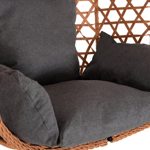 ΚΡΕΜΑΣΤΗ ΦΩΛΙΑ NESTA HM6468.05 ΜΑΥΡΟ ΜΕΤΑΛΛΟ--ΚΑΦΕ P.E.RATTAN 100x100x190Υεκ. - Pakobazaar
