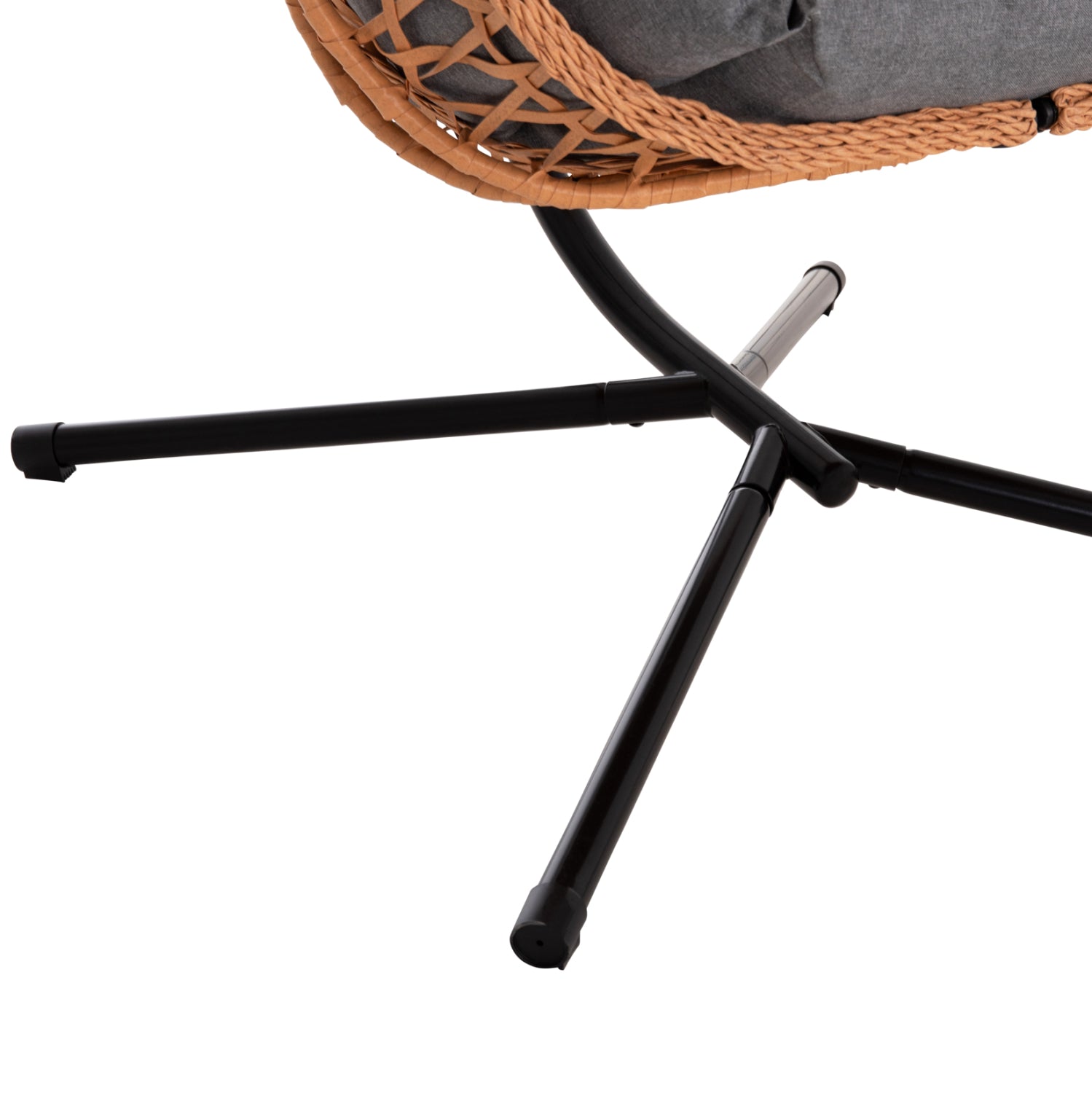 ΚΡΕΜΑΣΤΗ ΦΩΛΙΑ NESTA HM6468.05 ΜΑΥΡΟ ΜΕΤΑΛΛΟ--ΚΑΦΕ P.E.RATTAN 100x100x190Υεκ. - Pakobazaar