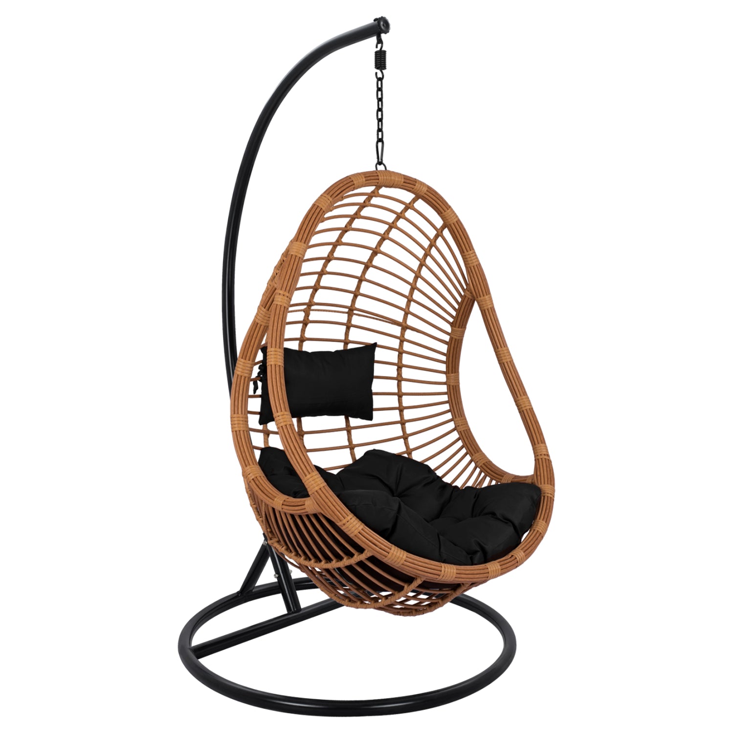 ΚΡΕΜΑΣΤΗ ΠΟΛΥΘΡΟΝΑ ΦΩΛΙΑ CALLIE HM5541.04 ΜΕ ΜΠΕΖ WICKER & ΜΑΥΡΑ ΜΑΞΙΛΑΡΙΑ Φ105Χ195Υ εκ. - Pakobazaar