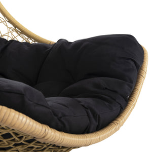 ΚΡΕΜΑΣΤΗ ΠΟΛΥΘΡΟΝΑ ΦΩΛΙΑ MILLIE HM5996.04 ΜΕΤΑΛΛΟ ΜΑΥΡΟ-ΣΥΝΘ.RATTAN ΜΠΕΖ Φ95x195Υεκ. - Pakobazaar