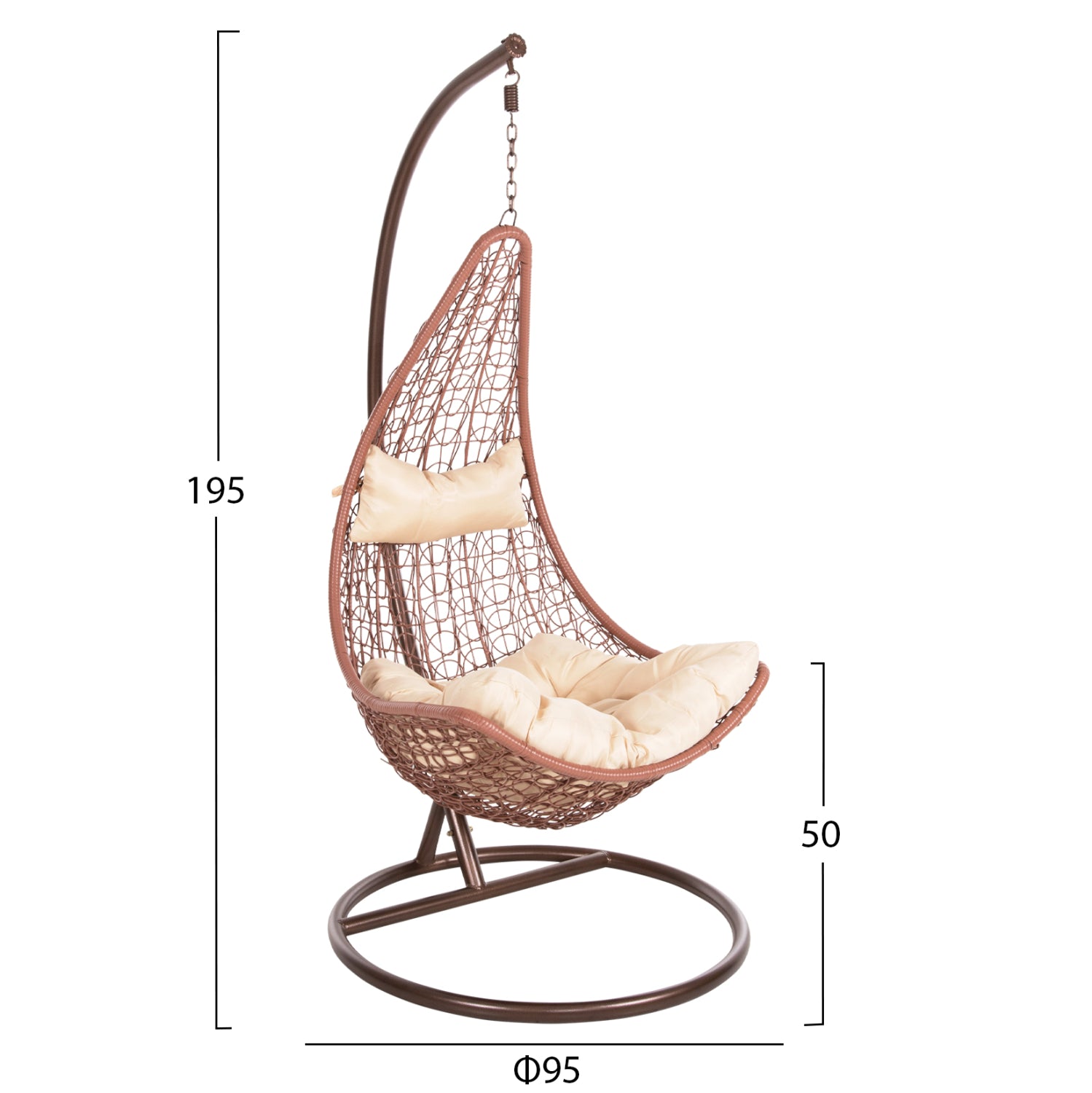 ΚΡΕΜΑΣΤΗ ΠΟΛΥΘΡΟΝΑ ΦΩΛΙΑ MILLIE HM5996.05 ΜΕΤΑΛΛΟ ΚΑΦΕ-ΣΥΝΘ.RATTAN ΚΑΦΕ Φ95x195Υεκ. - Pakobazaar