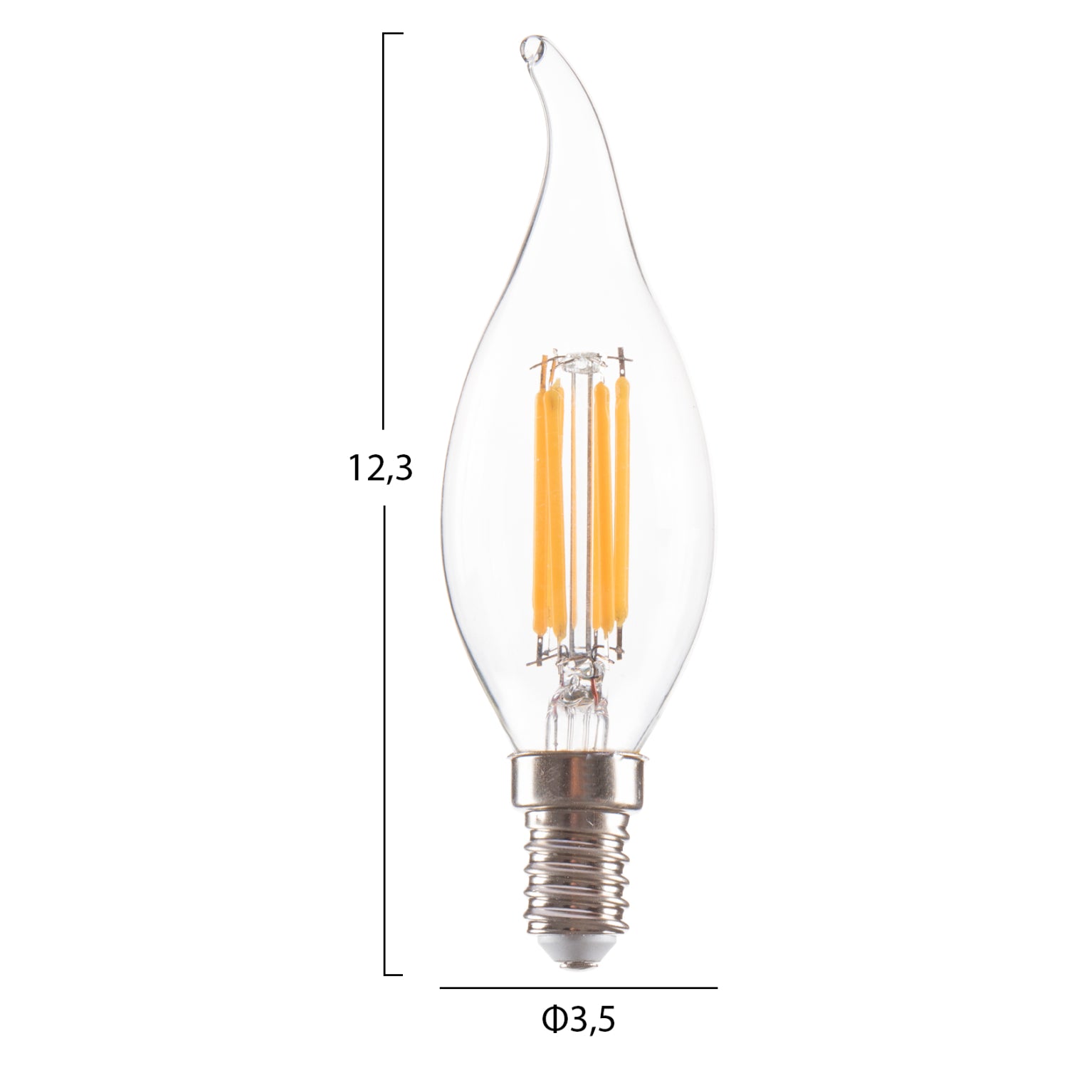 ΛΑΜΠΤΗΡΑΣ HM4047.01 ΣΤΥΛ ΦΛΟΓΑ LED FILAMENT 6W E14 3000K ΔΙΑΦΑΝΟ DIMMABLE - Pakobazaar