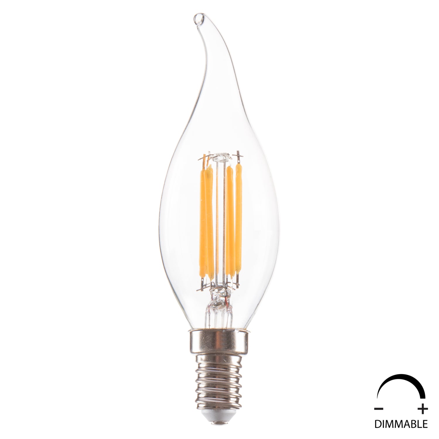 ΛΑΜΠΤΗΡΑΣ HM4047.01 ΣΤΥΛ ΦΛΟΓΑ LED FILAMENT 6W E14 3000K ΔΙΑΦΑΝΟ DIMMABLE - Pakobazaar