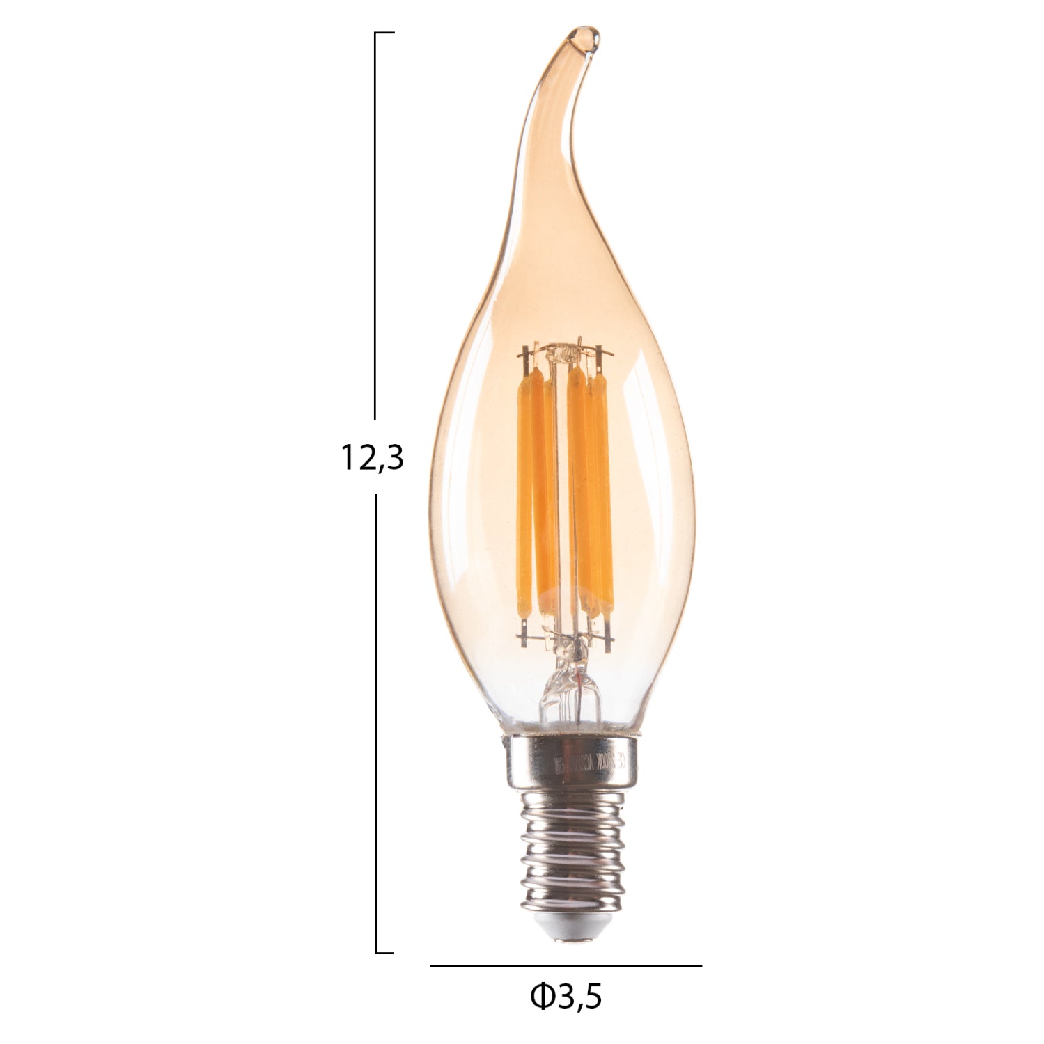ΛΑΜΠΤΗΡΑΣ HM4047.02 ΣΤΥΛ ΦΛΟΓΑ LED FILAMENT 6W E14 3000K GOLD DIMMABLE - Pakobazaar