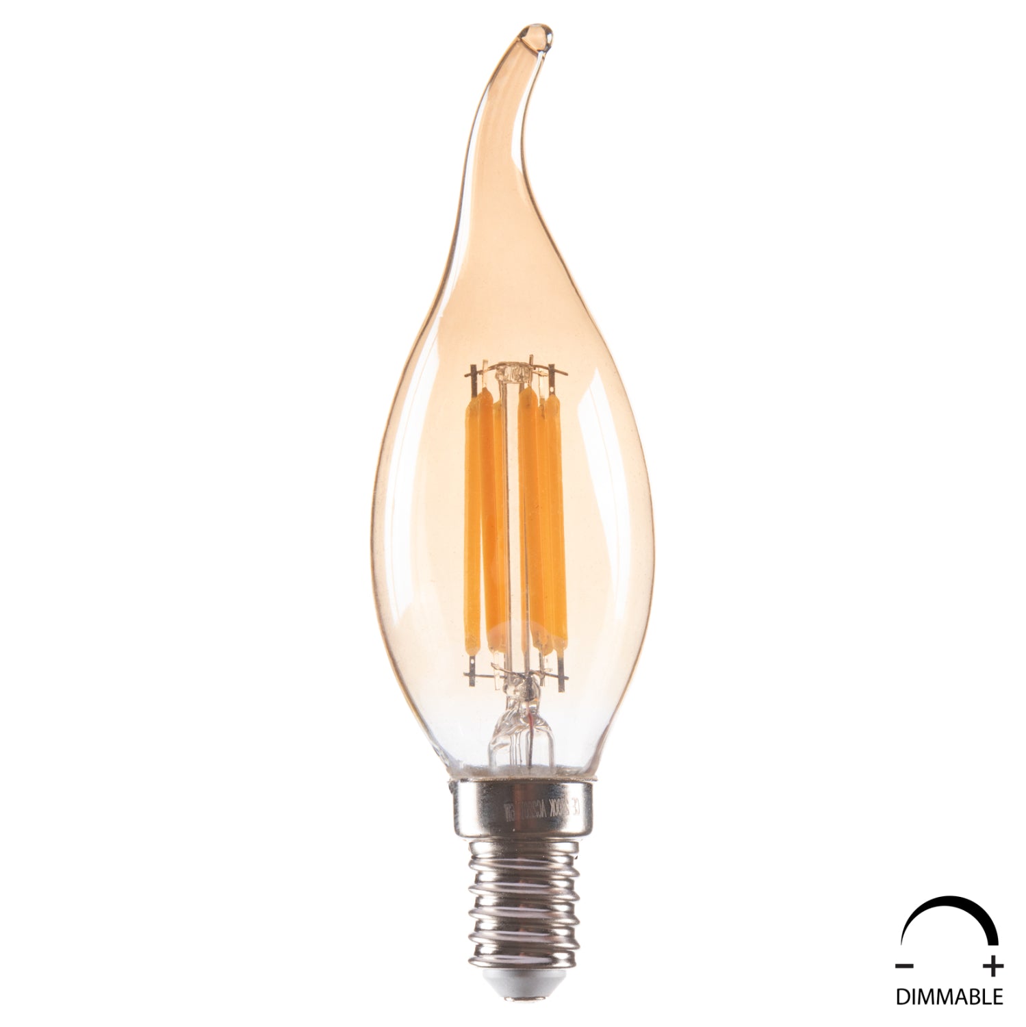 ΛΑΜΠΤΗΡΑΣ HM4047.02 ΣΤΥΛ ΦΛΟΓΑ LED FILAMENT 6W E14 3000K GOLD DIMMABLE - Pakobazaar