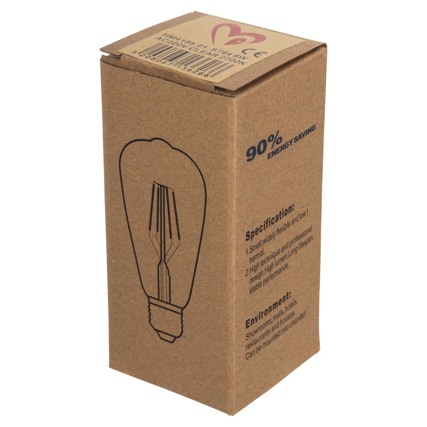 ΛΑΜΠΤΗΡΑΣ HM4188.01 LED FILAMENT 8W E27 DIMMABLE 2700K ΔΙΑΦΑΝΟΣ - Pakobazaar