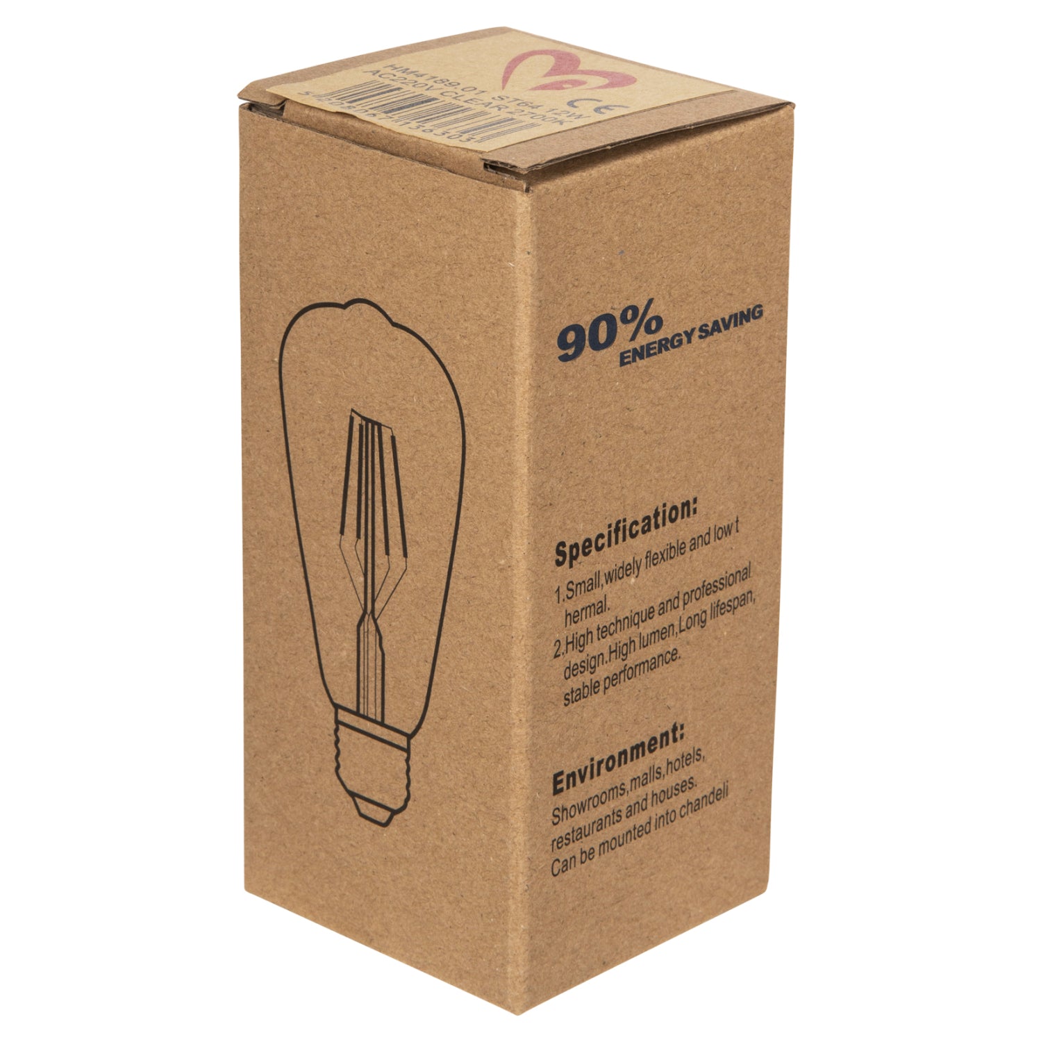 ΛΑΜΠΤΗΡΑΣ HM4189.01 LED FILAMENT 12W E27 2700K ΔΙΑΦΑΝΟΣ - Pakobazaar