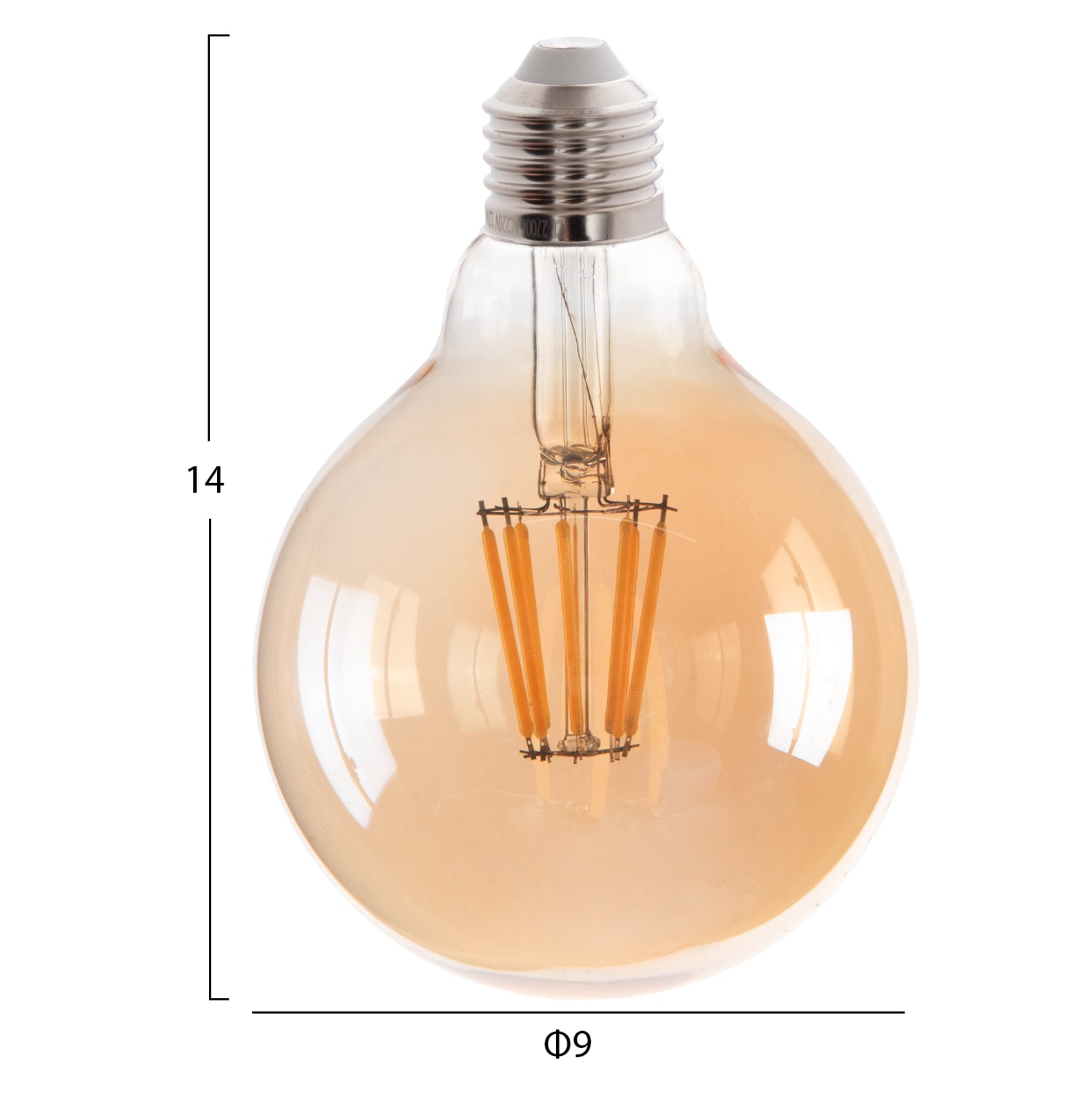 ΛΑΜΠΤΗΡΑΣ GLOBO LED FILAMENT 8W E27 2700K ΧΡΥΣΟ DIMMABLE HM4050.02 - Pakobazaar