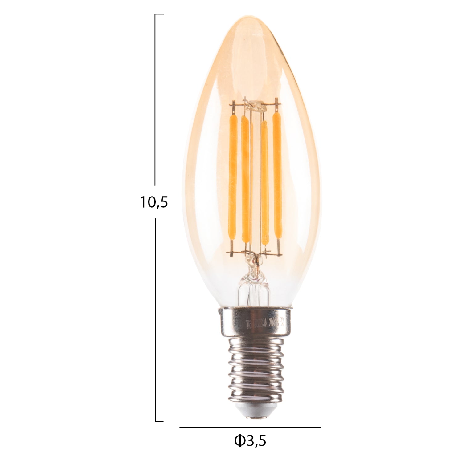 ΛΑΜΠΤΗΡΑΣ LED FILAMENT 4W E14 3000K ΧΡΥΣΟ DIMMABLE HM4048.02 - Pakobazaar