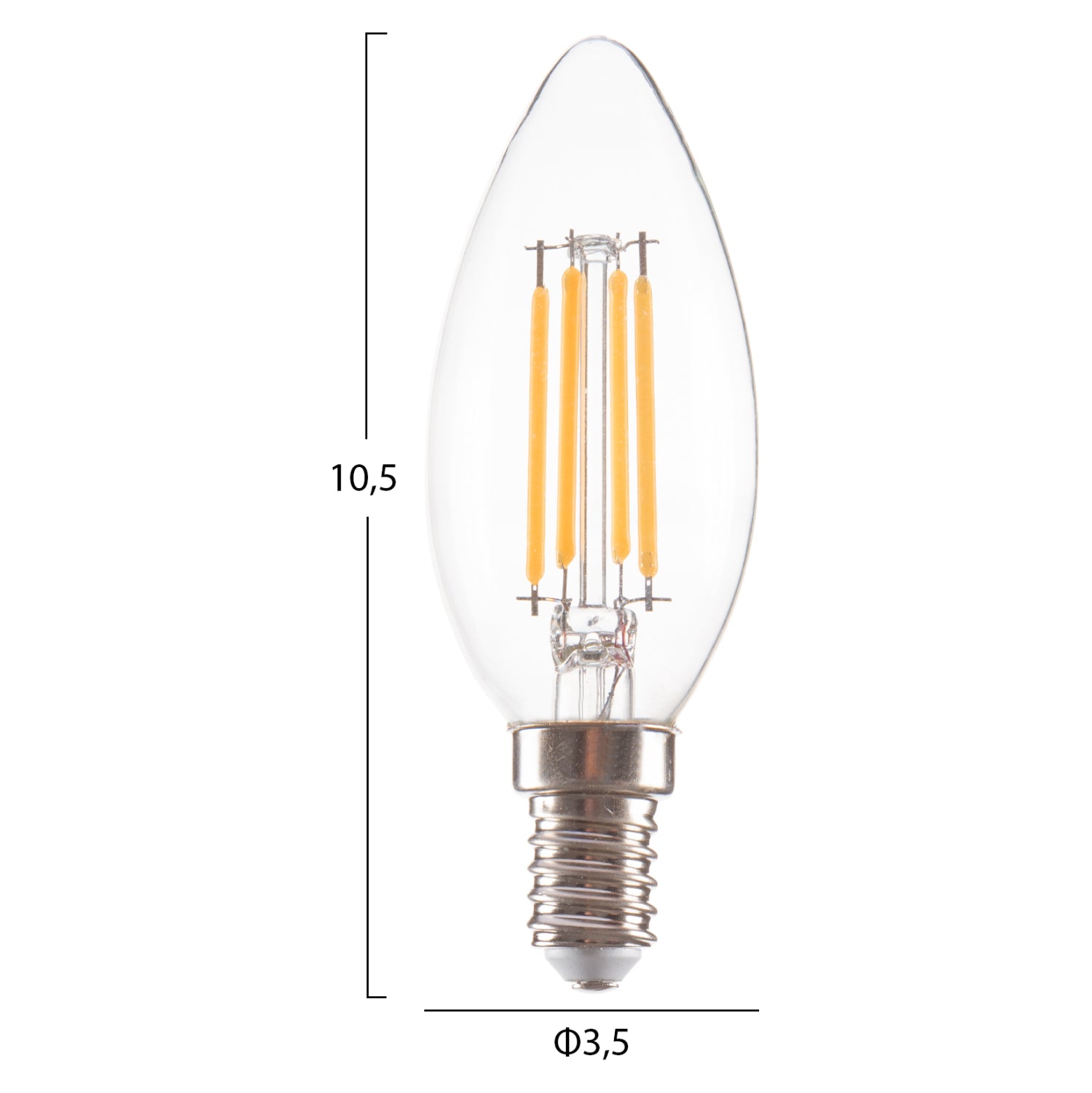 ΛΑΜΠΤΗΡΑΣ LED FILAMENT 4W E14 3000K ΔΙΑΦΑΝΟΣ DIMMABLE HM4048.01 - Pakobazaar