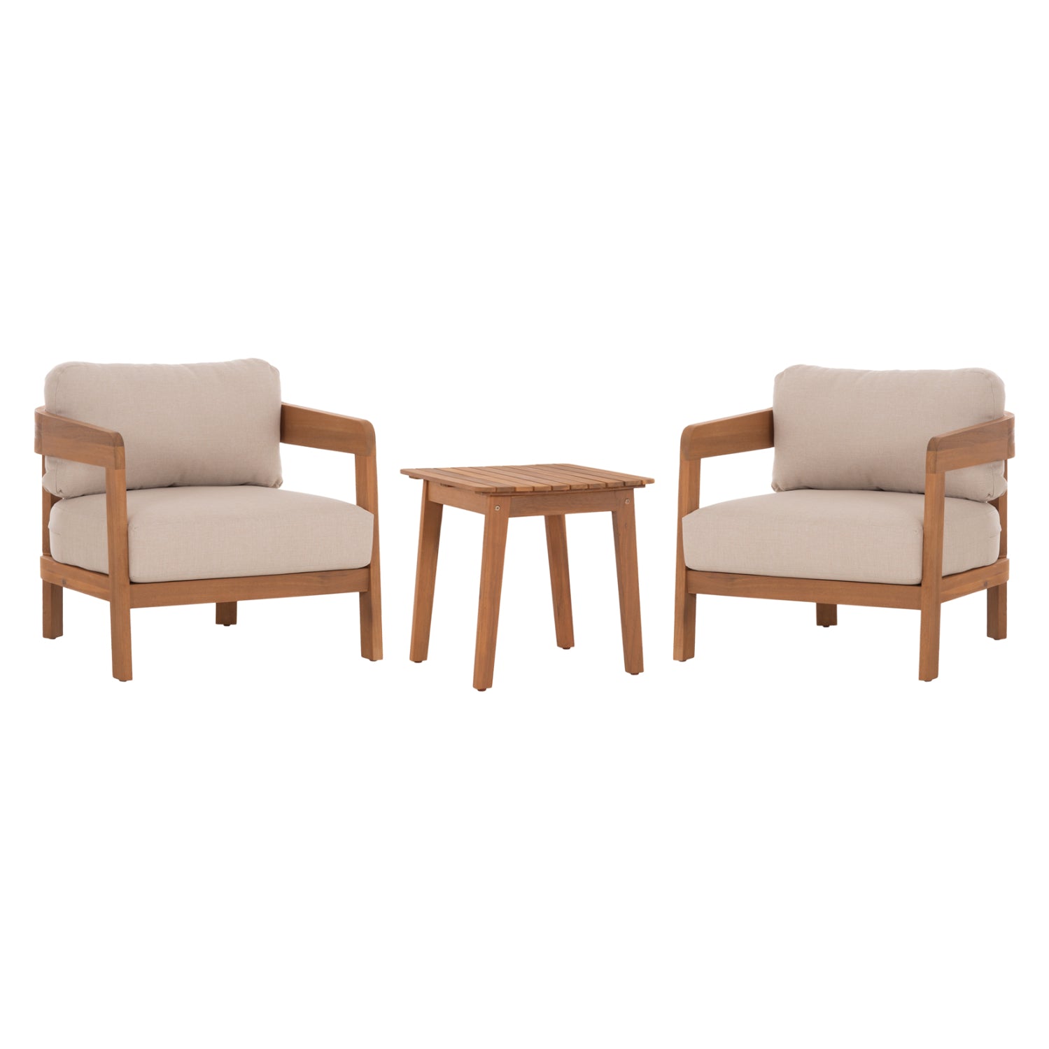 LOUNGE ΣΕΤ SOLARA HM10892 ΤΡΑΠΕΖΑΚΙ & 2 ΠΟΛΥΘΡΟΝΕΣ--ΞΥΛΟ ΑΚΑΚΙΑΣ--ΕΚΡΟΥ ΜΑΞΙΛΑΡΙΑ - Pakobazaar